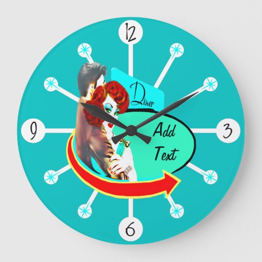 Creëer Uw eigen Retro  50s Diner Grote Klok (Voorkant)