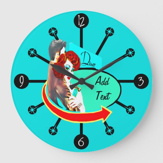 Creëer Uw eigen Retro  50s Diner Grote Klok (Voorkant)