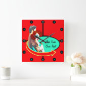 Creëer Uw eigen Retro  50s Diner Vierkante Klok (Huis)