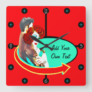 Creëer Uw eigen Retro  50s Diner Vierkante Klok