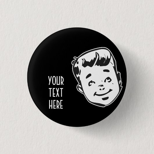 CREËER UW EIGEN RETRO BOY GIFTS RONDE BUTTON 3,2 CM (Voorkant)