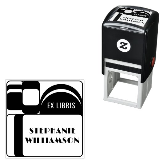 Creëer Uw eigen  Retro Ex Libris Naam Zelfinktende Stempel (In situ)