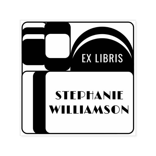 Creëer Uw eigen  Retro Ex Libris Naam Zelfinktende Stempel (Design)