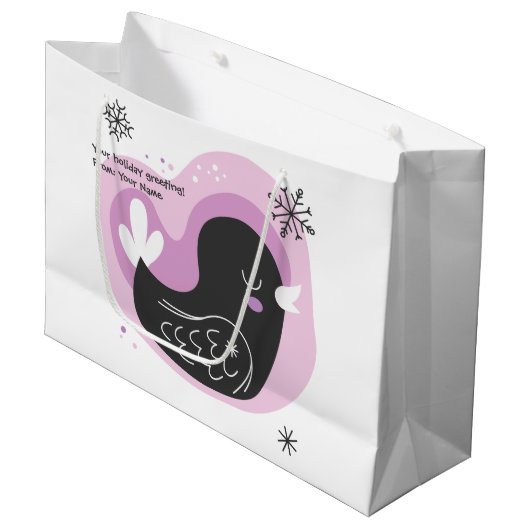 Creëer uw eigen retro Franse Hen Kerstmis Groot Cadeauzakje (Voorkant Gekanteld)