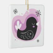 Creëer uw eigen retro Franse Hen Kerstmis Keramisch Ornament (Rechts)