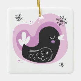 Creëer uw eigen retro Franse Hen Kerstmis Keramisch Ornament