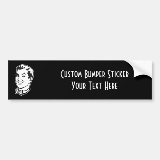 CREËER UW EIGEN RETRO GUY BOW STROPDAS GIFTEN BUMPERSTICKER (Voorkant)