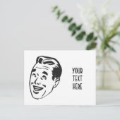 CREËER UW EIGEN RETRO HAPPY MAN HEAD GIFTS BRIEFKAART (Staand voorkant)