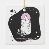 Creëer uw eigen retro kerstkaars keramisch ornament (Achterkant)