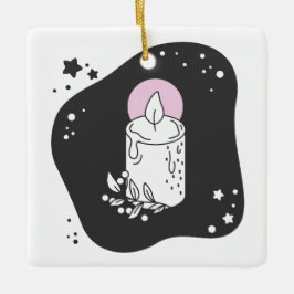 Creëer uw eigen retro kerstkaars keramisch ornament