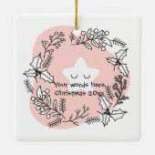 Creëer uw eigen retro kerstster keramisch ornament (Achterkant)