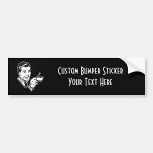 CREËER UW EIGEN RETRO KOFFIE MAN GIFTEN BUMPERSTICKER