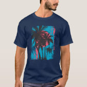 Creëer Uw eigen retro kunst tropische zonsondergan T-shirt (Voorkant)