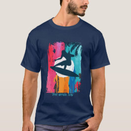 Creëer Uw eigen retro kunst tropische zonsondergan T-shirt