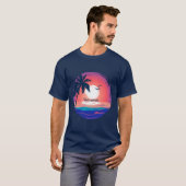 Creëer Uw eigen retro kunst tropische zonsondergan T-shirt (Voorkant volledig)