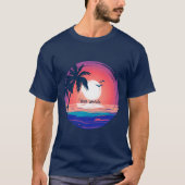 Creëer Uw eigen retro kunst tropische zonsondergan T-shirt (Voorkant)