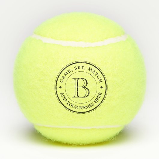 Creëer uw eigen retro Logo Jubileum monogram Tennisballen (Achterkant)