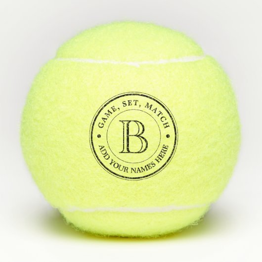 Creëer uw eigen retro Logo Jubileum monogram Tennisballen (Voorkant)