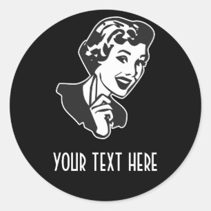 CREËER UW EIGEN RETRO MOM SCOLDING GIFTEN RONDE STICKER