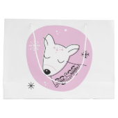 Creëer uw eigen retro rendier roze kerst groot cadeauzakje (Achterkant)