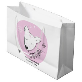 Creëer uw eigen retro rendier roze kerst groot cadeauzakje