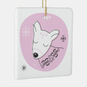 Creëer uw eigen retro rendier roze kerst keramisch ornament (Rechts)