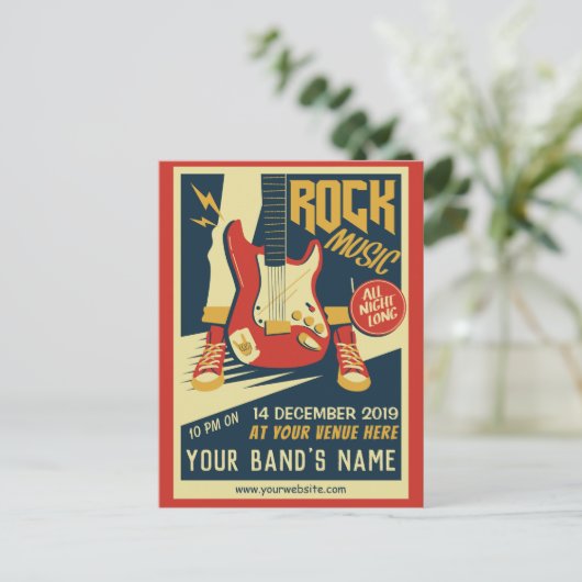 Creëer uw eigen Retro Rock Music briefkaart (Staand voorkant)