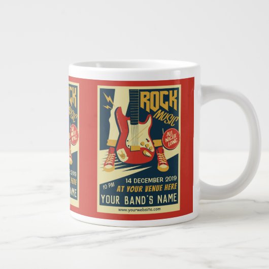 Creëer uw eigen Retro Rock Music jumbo mok (Rechts)