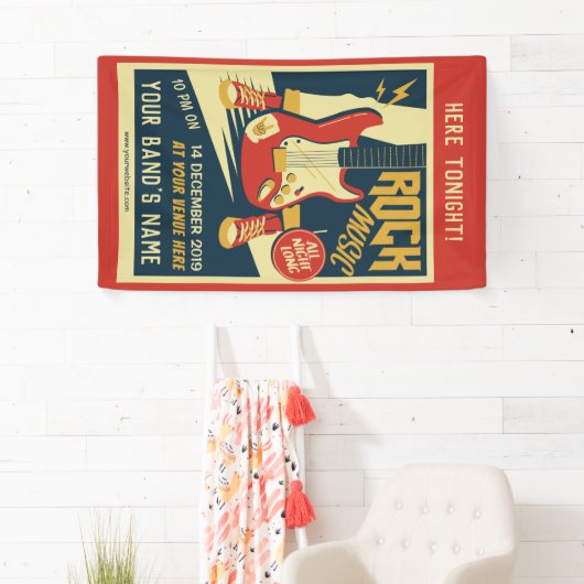 Creëer uw eigen Retro Rock muziekbanner Spandoek (Insitu)