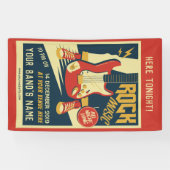 Creëer uw eigen Retro Rock muziekbanner Spandoek (Horizontaal)