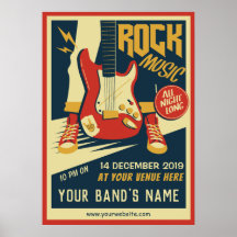 Creëer uw eigen Retro Rock muziekposter