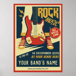 Creëer uw eigen Retro Rock muziekposter Poster