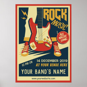 Creëer uw eigen Retro Rock muziekposter Poster