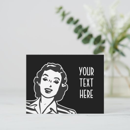 CREËER UW EIGEN RETRO SMILLE VROUWENGIFTEN BRIEFKAART (Staand voorkant)
