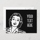CREËER UW EIGEN RETRO SMILLE VROUWENGIFTEN BRIEFKAART (Voorkant / Achterkant)