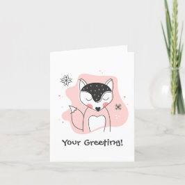 Creëer uw eigen retro vos Sinaasappel kerst Feestdagen Kaart