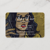 Creëer Uw Eigen Retro Vrouw Op Mobiele Telefoon Visitekaartje (Achterkant)