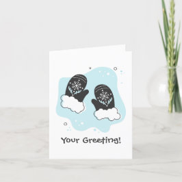 Creëer Uw eigen retro wanten Blue Christmas Feestdagen Kaart