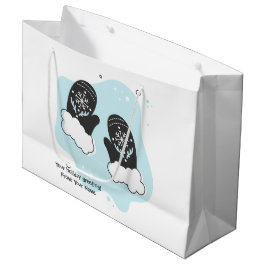 Creëer Uw eigen retro wanten Blue Christmas Groot Cadeauzakje