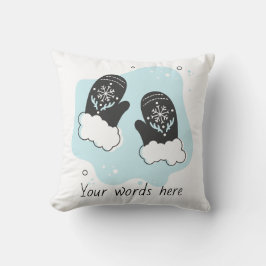 Creëer Uw eigen retro wanten Blue Christmas Kussen