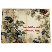 Creëer Uw eigen rode & blauwe Holly perkament Groot Cadeauzakje (Voorkant)