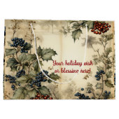 Creëer Uw eigen rode & blauwe Holly perkament Groot Cadeauzakje (Achterkant)