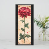 Creëer Uw Eigen Rode Chrysanthemum Bladwijzer Kaar (Staand voorkant)