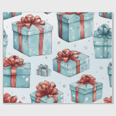 Creëer uw eigen rode en blauwe dozen en bogen cadeaupapier (Vlak)