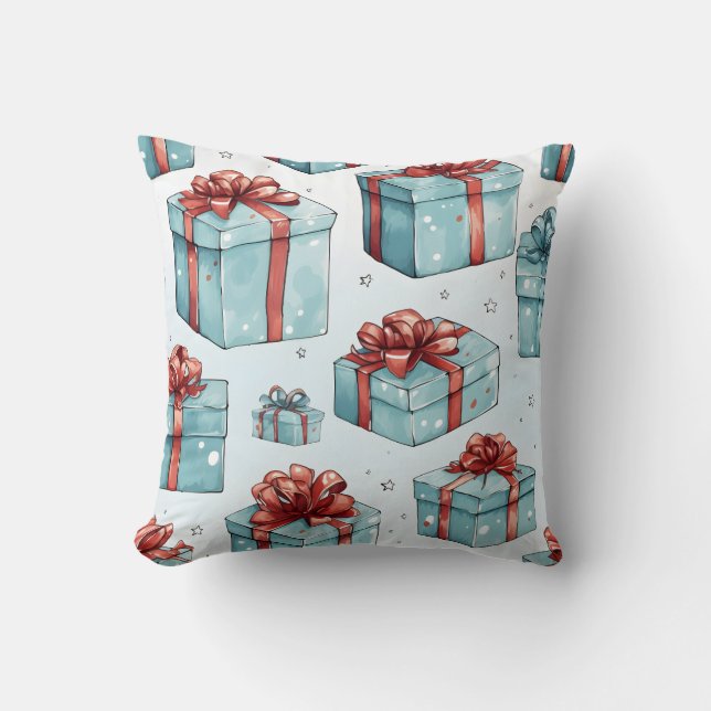 Creëer uw eigen rode en blauwe dozen en bogen kussen (Voorkant)