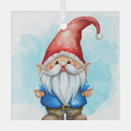 Creëer Uw eigen rode en blauwe kerstgnoom Glas Ornament