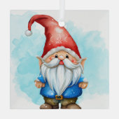 Creëer Uw eigen rode en blauwe kerstgnoom Glas Ornament (Achterkant)