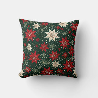 Creëer uw eigen rode en crème poinsettia bloemen kussen