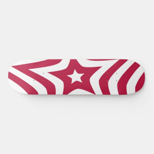 Creëer Uw eigen rode en witte ster Persoonlijk Skateboard (Horizontaal)