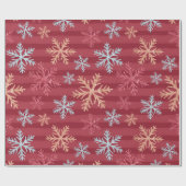 Creëer uw eigen rode gestreepte sneeuwvlokken cadeaupapier (Vlak)
